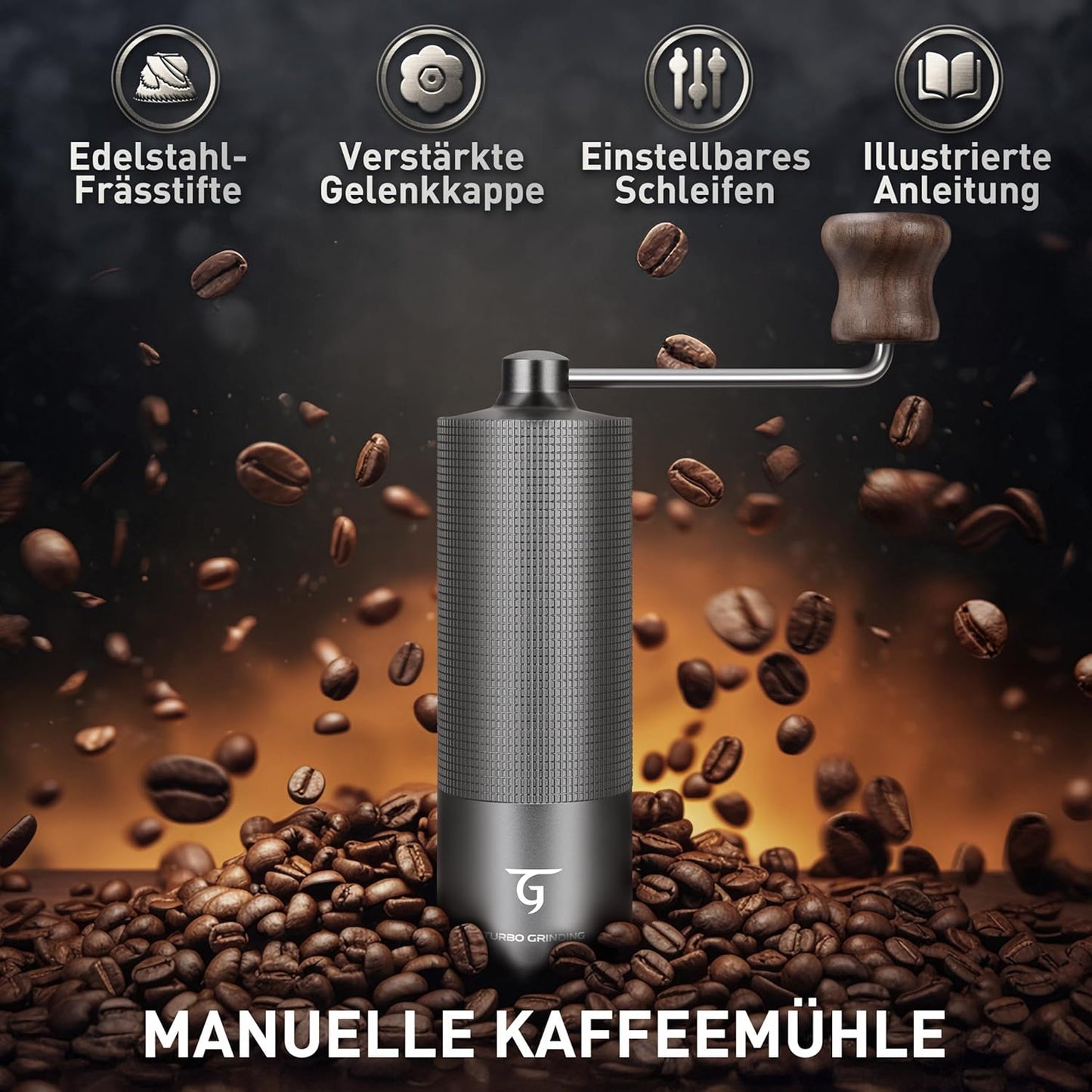 Kaffeemühle mit Kegelmahlwerk, Mcg-02 Grau