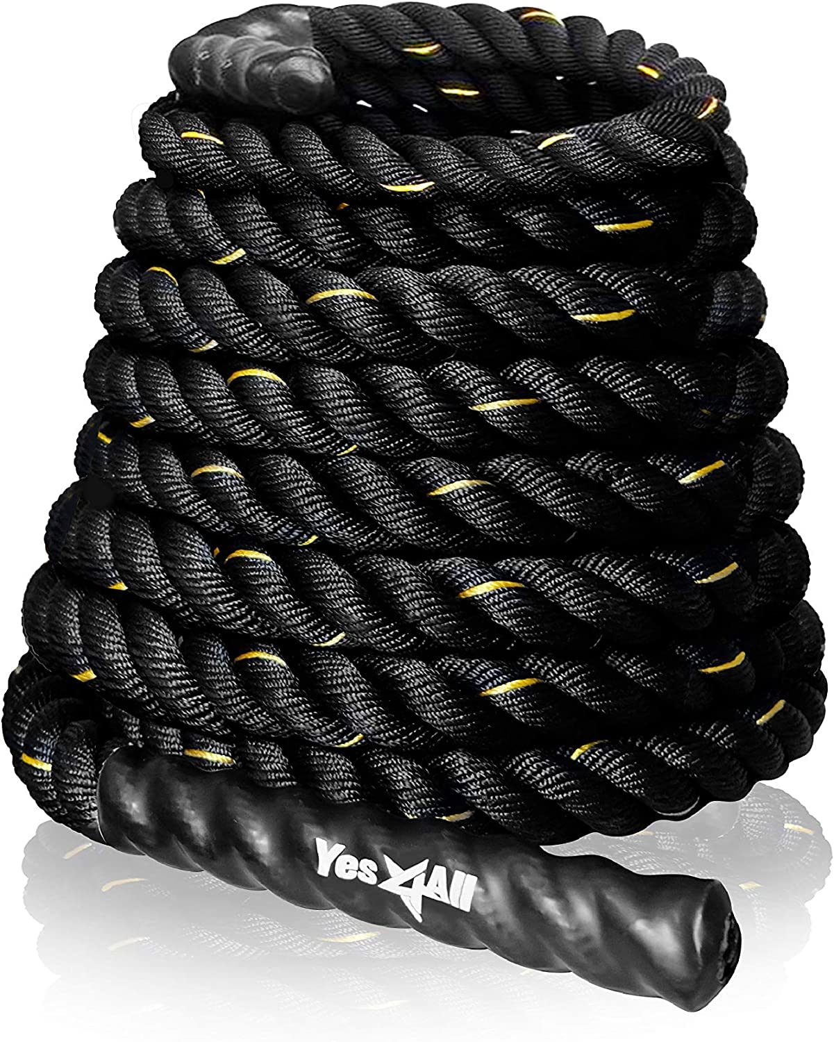 Battle Rope Trainingsseil mit Schutzhülle, A. 38mm - 9m Ohne Anker - Schutzabdeckung