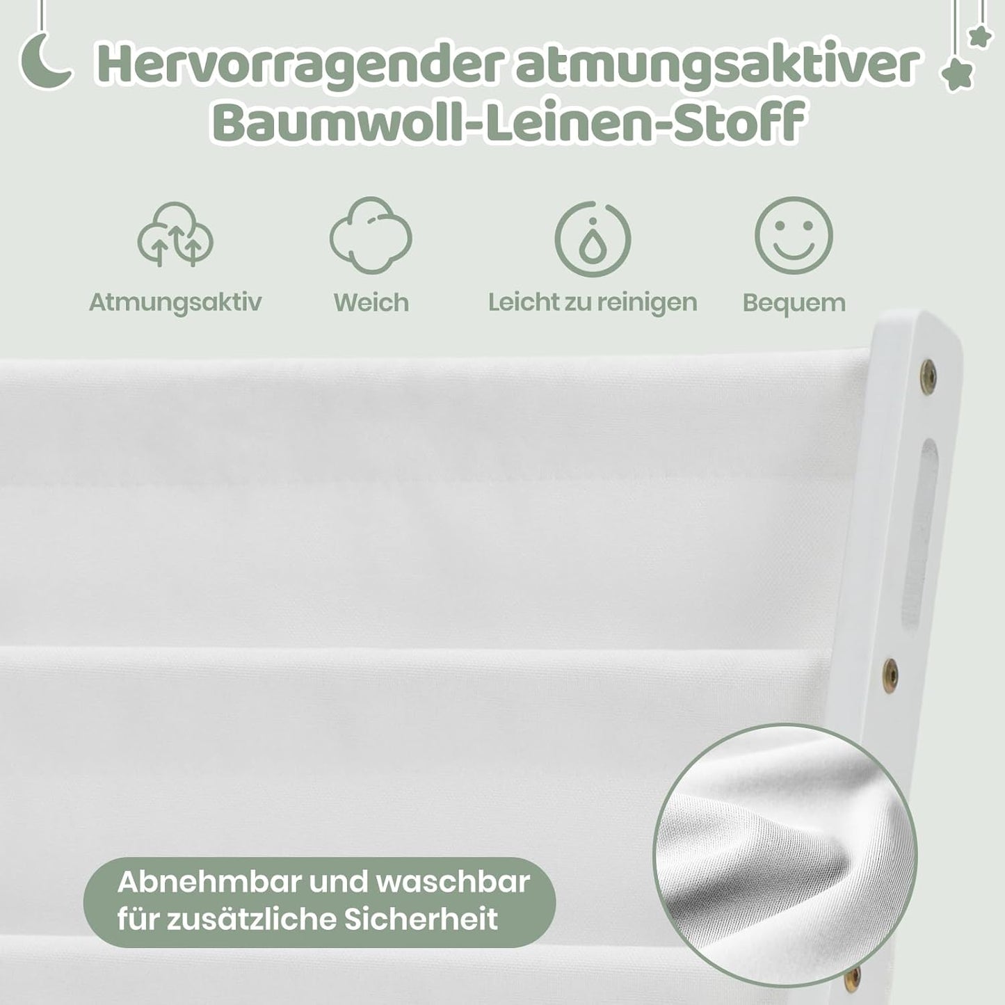 Kinderbücherregal, Weiss Large