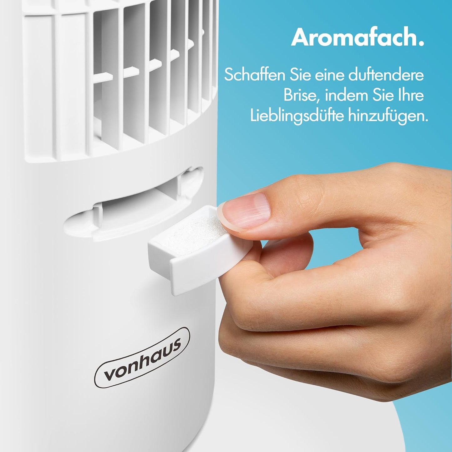 Turmventilator mit Timer & Aromaschale (80 cm), Weiss 80cm