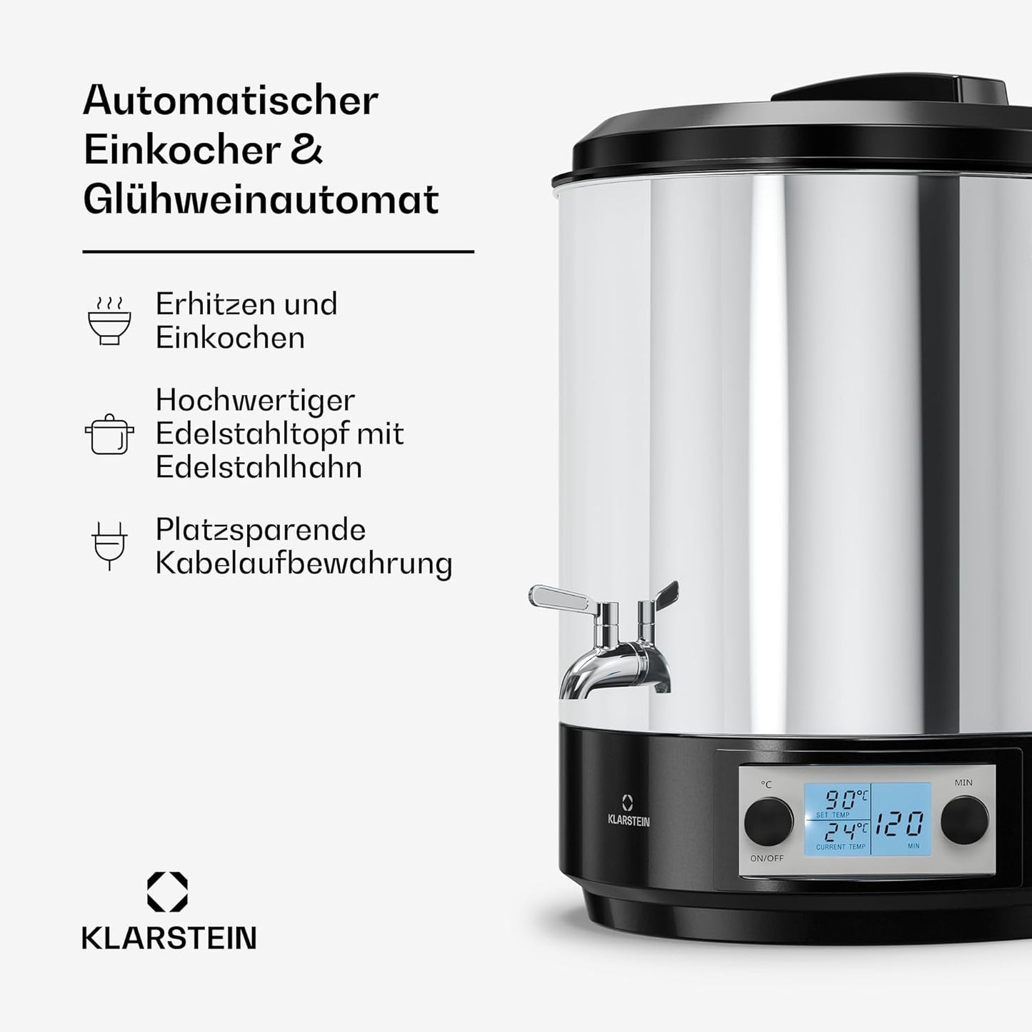 Digitaler Einkochautomat Biggie mit Timer & LCD-Display, Digital