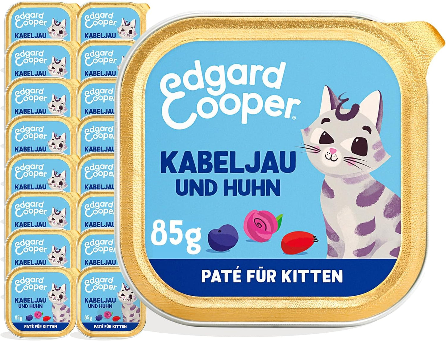 Paté, Kätzchen - Kabeljau/Huhn, 85 g (16er Pack)