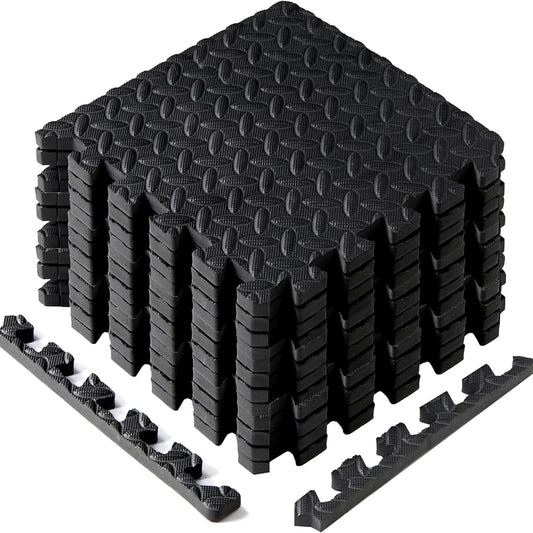 12-teiliges Schutzmatten-Set, A. 1.1 M² (12 Matten) - Schwarz