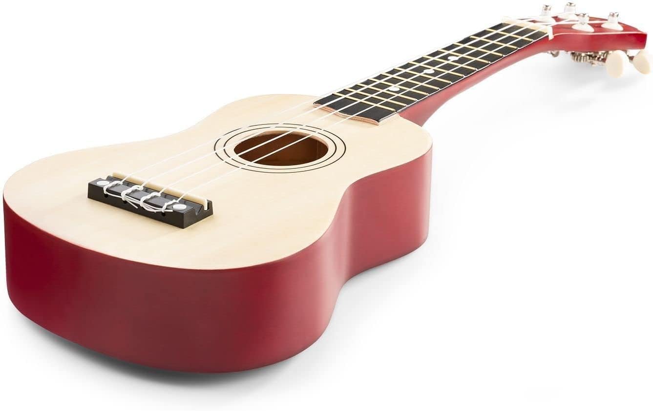 Ukulele-Komplett-Set mit Zubehör für Anfänger, Naturell