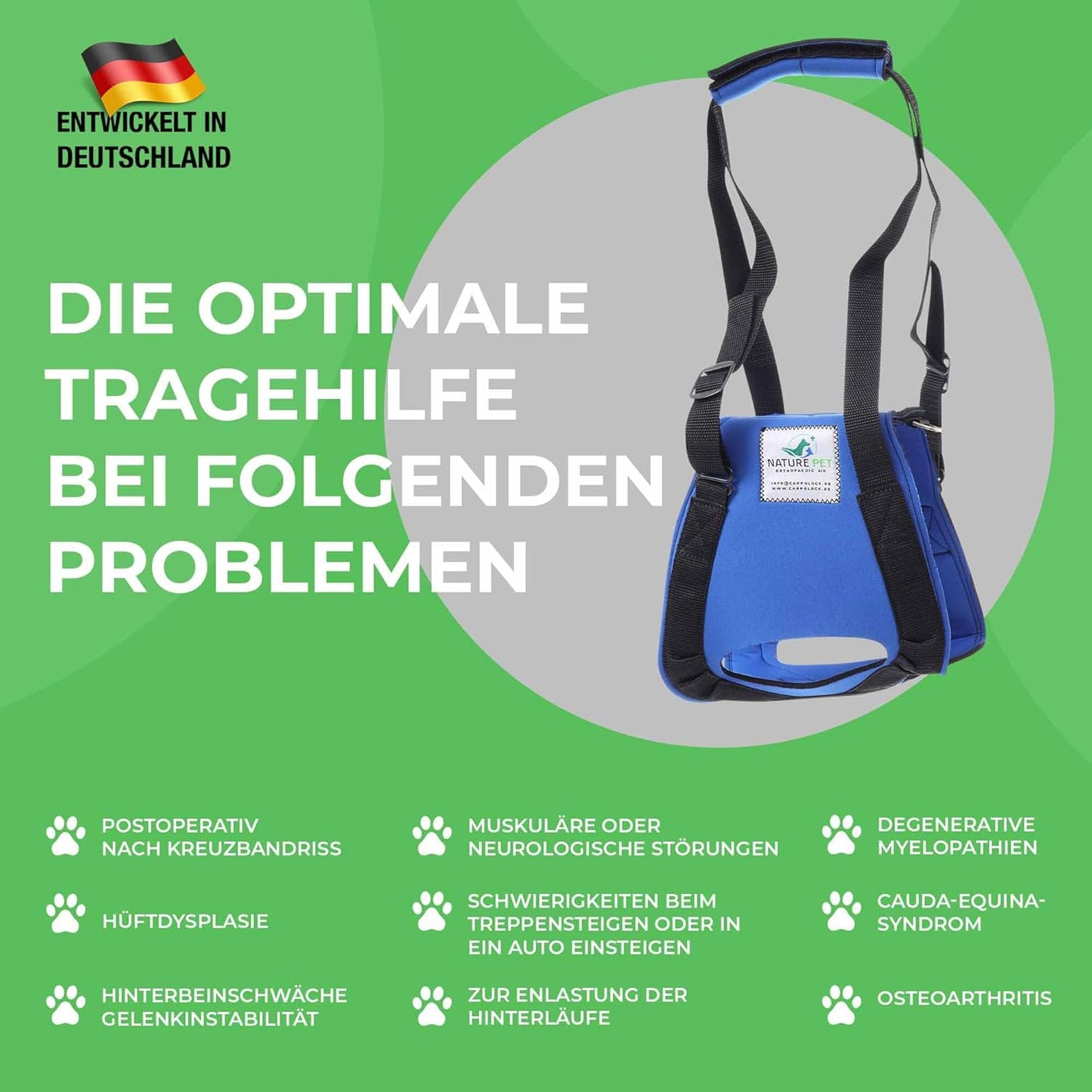 Gehhilfe für Hunde, S (1er Pack), Schwarz