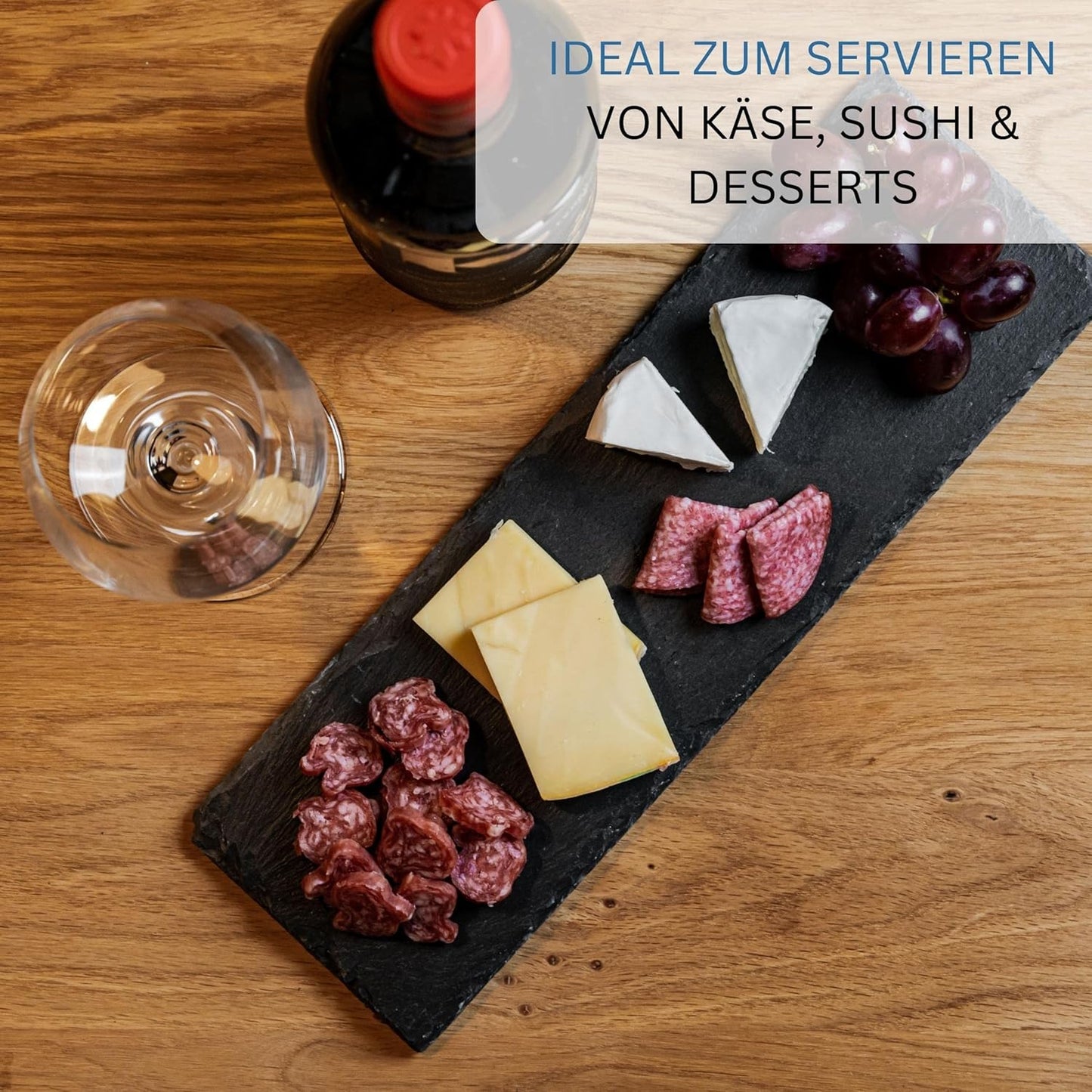 Naturschiefer-Servierplatten-Set, 30x30cm, 2 Stück