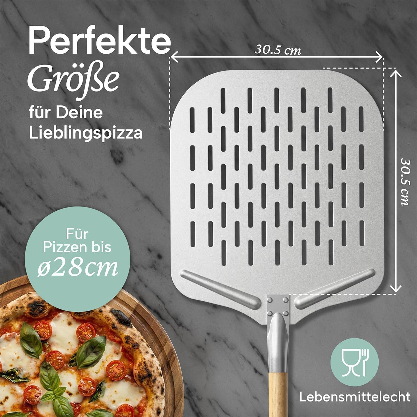 Pizzaschieber, Perforiert 60 cm