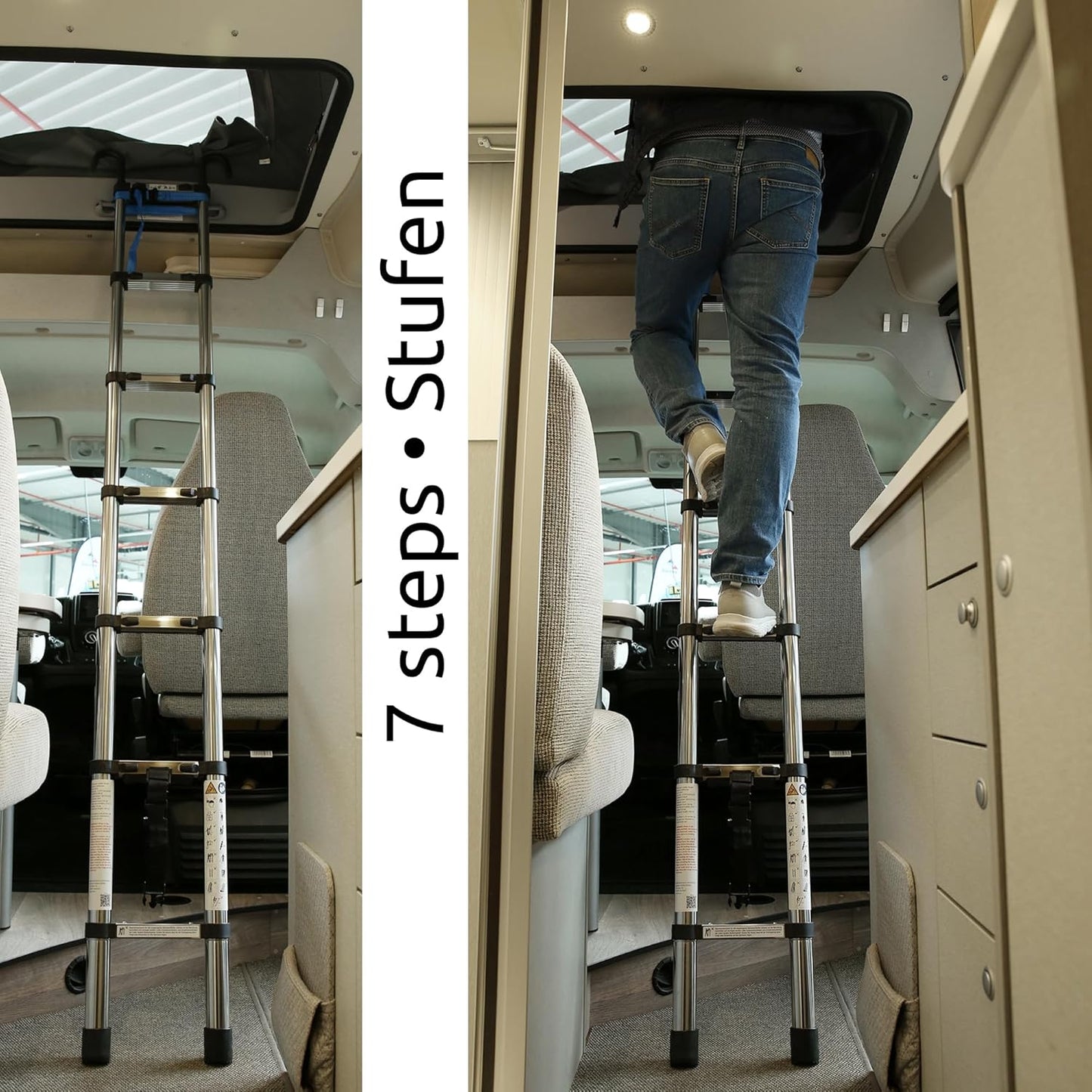 Teleskopleiter für Wohnmobil, Camper & Kastenwagen