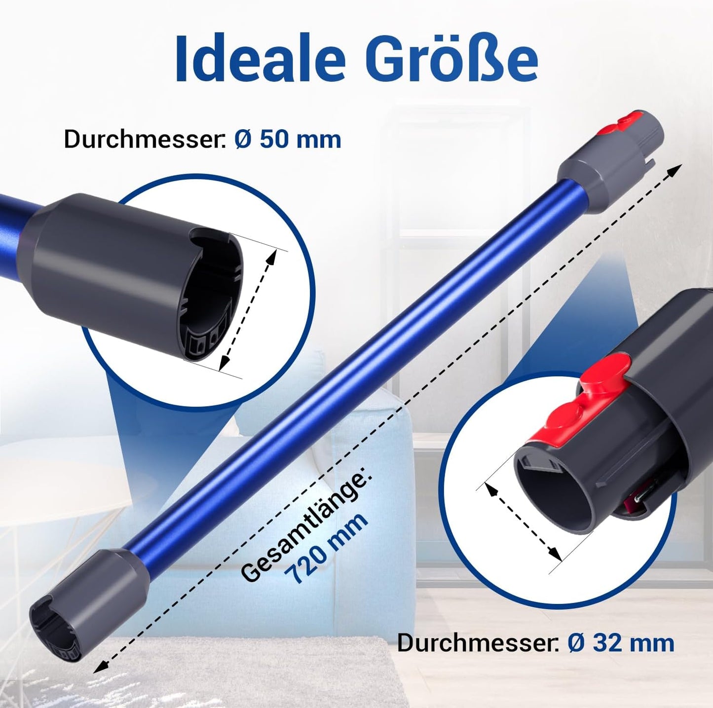 Staubsauger-Verlängerungsrohr für Dyson-Modelle, Blau