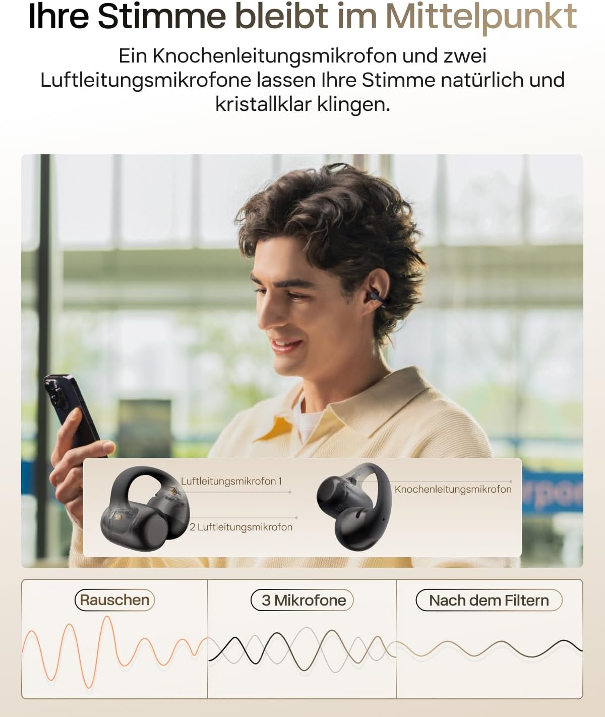 OpenDots 2 Clip-On-Kopfhörer, Schwarz