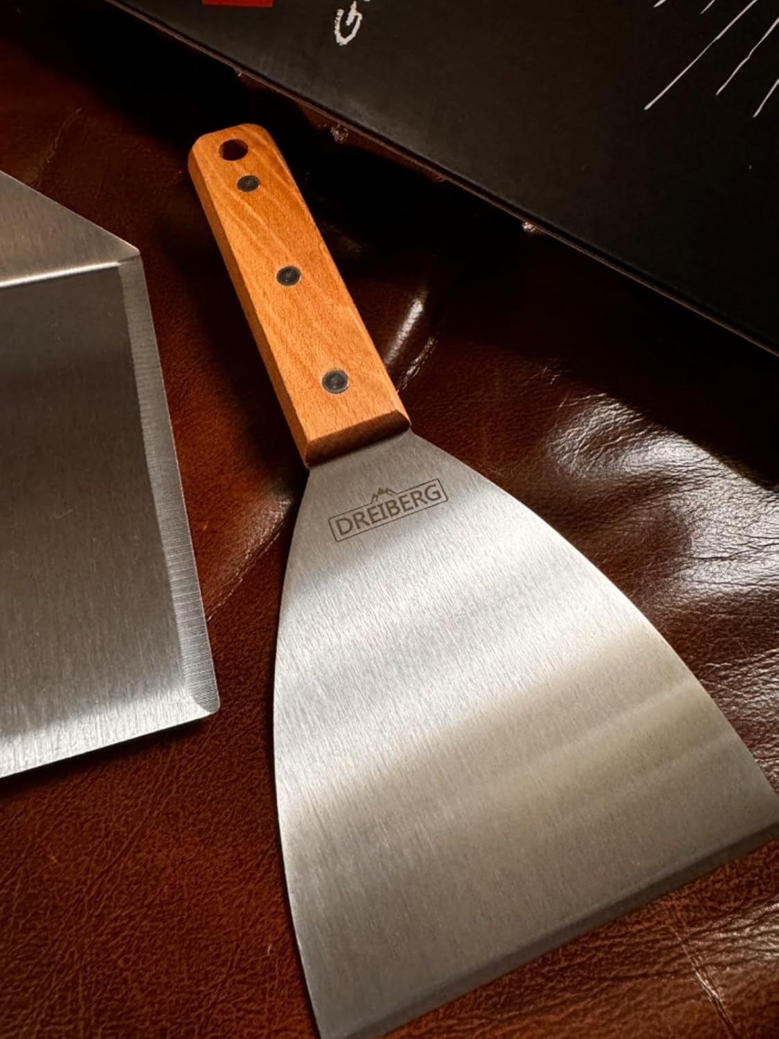 Grillspachtel-Set mit Burgerpapier, Grillspachtel Holz (3-TLG.)