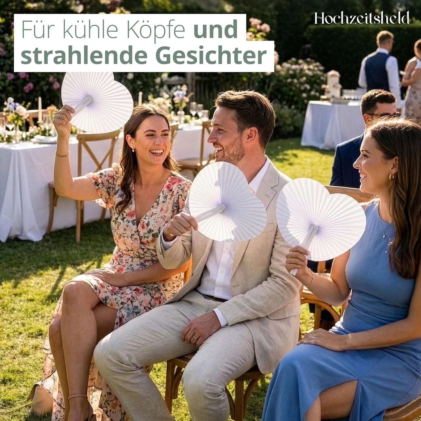Herzförmige Handfächer, 50 Stück Herzförmige Handfächer