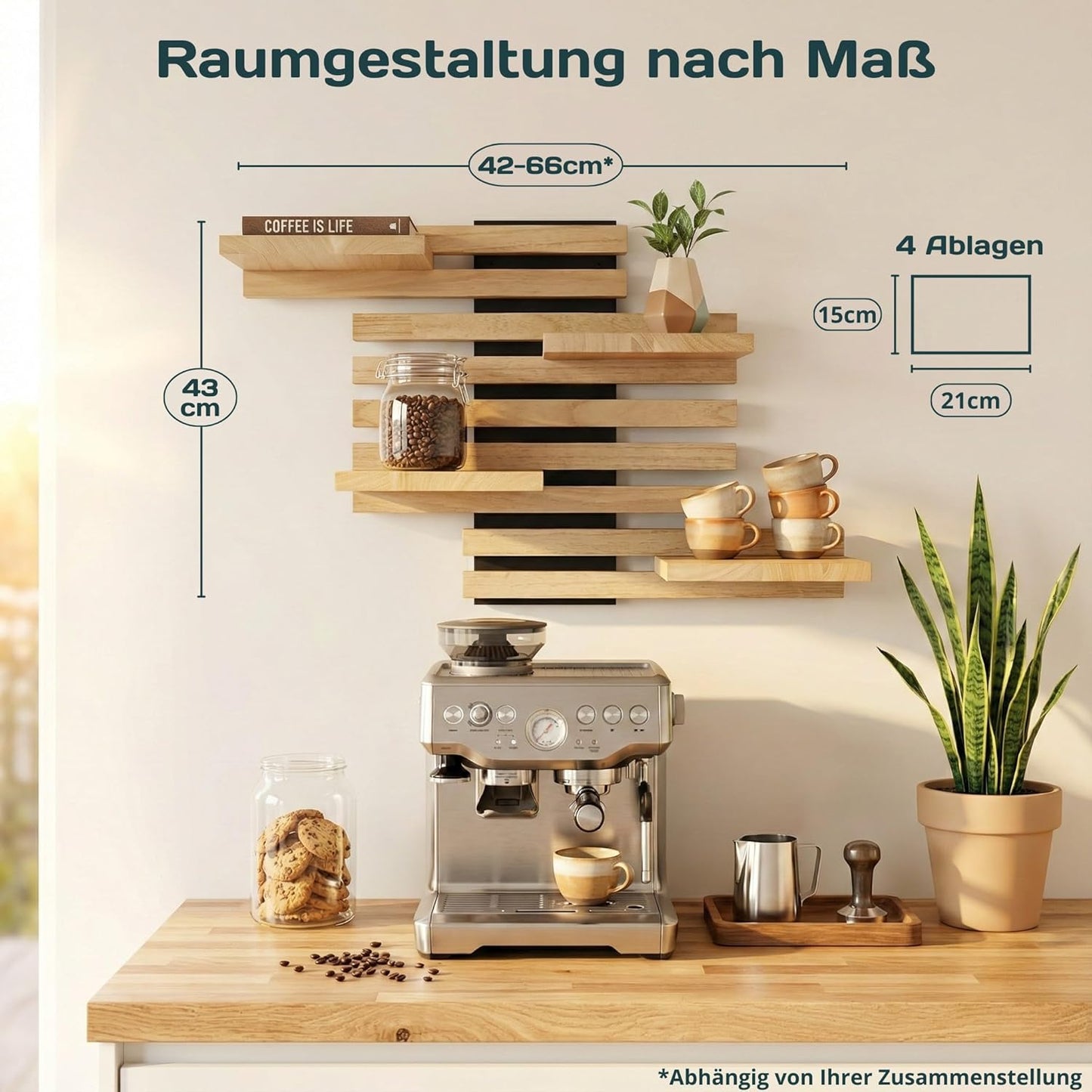 Modulares Wandregal-Set, Schwarz
