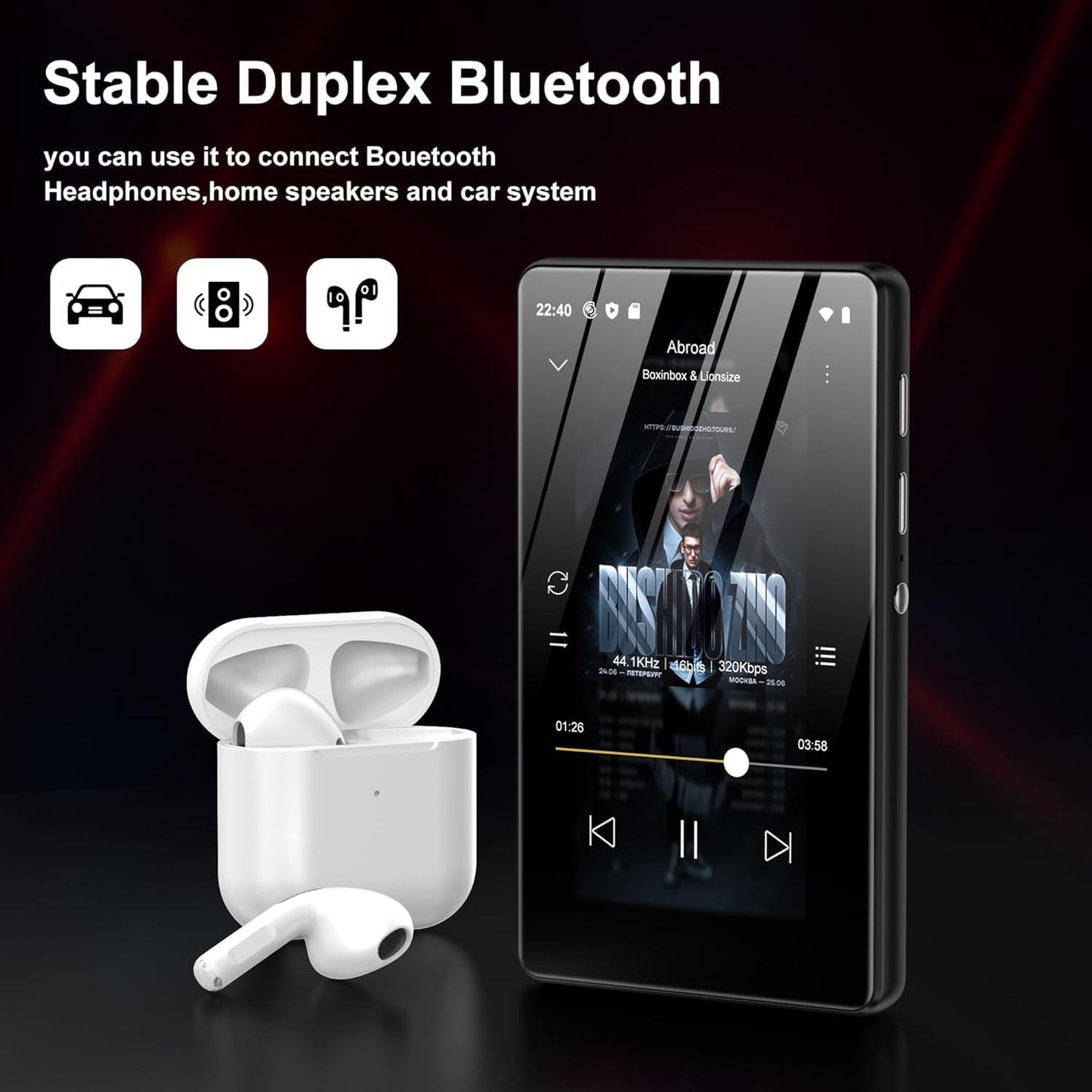 MP3 & MP4 Player, Schwarz-16GB