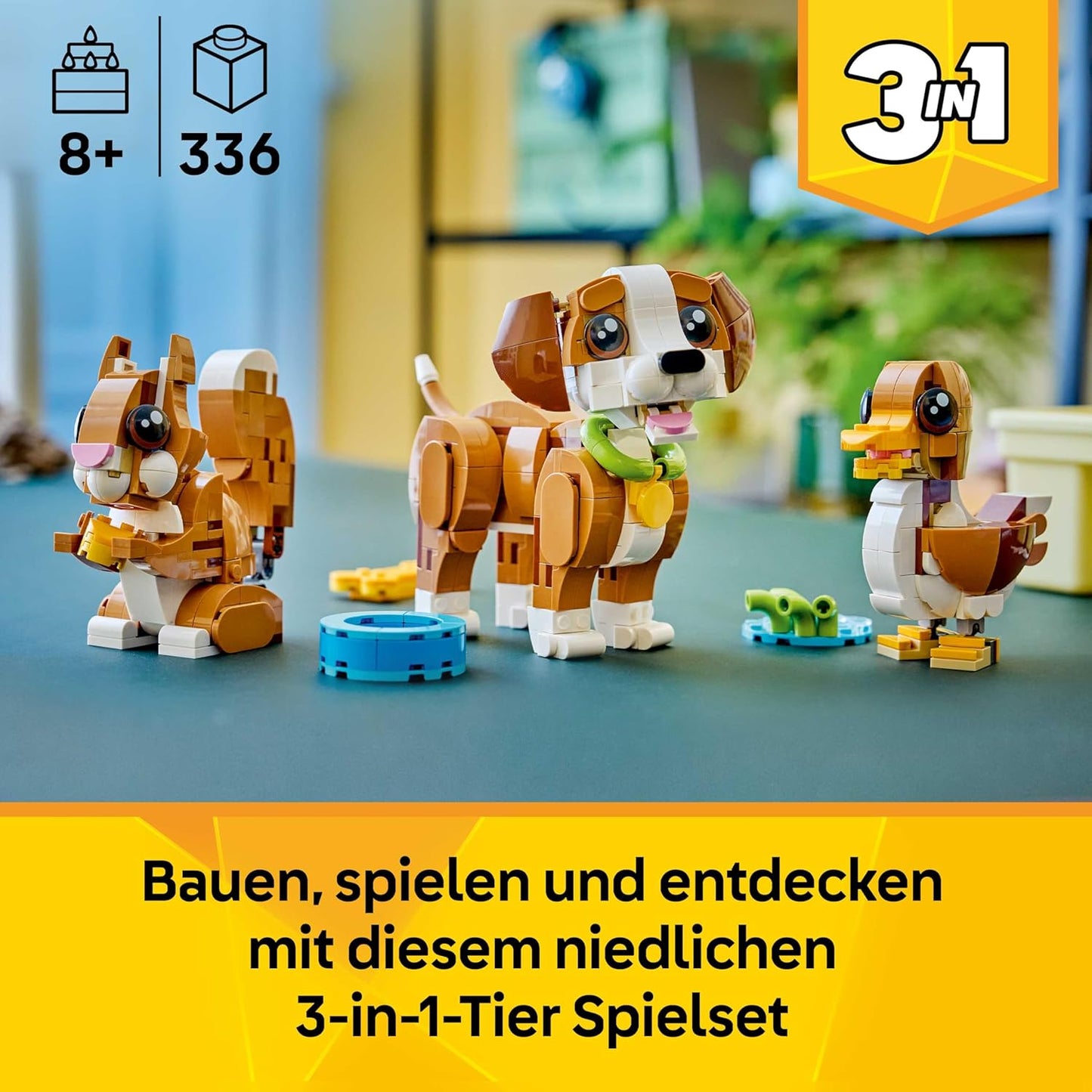 3-in-1 Verspielter Welpe, Cute Animals: Playful Puppy Dog 31382