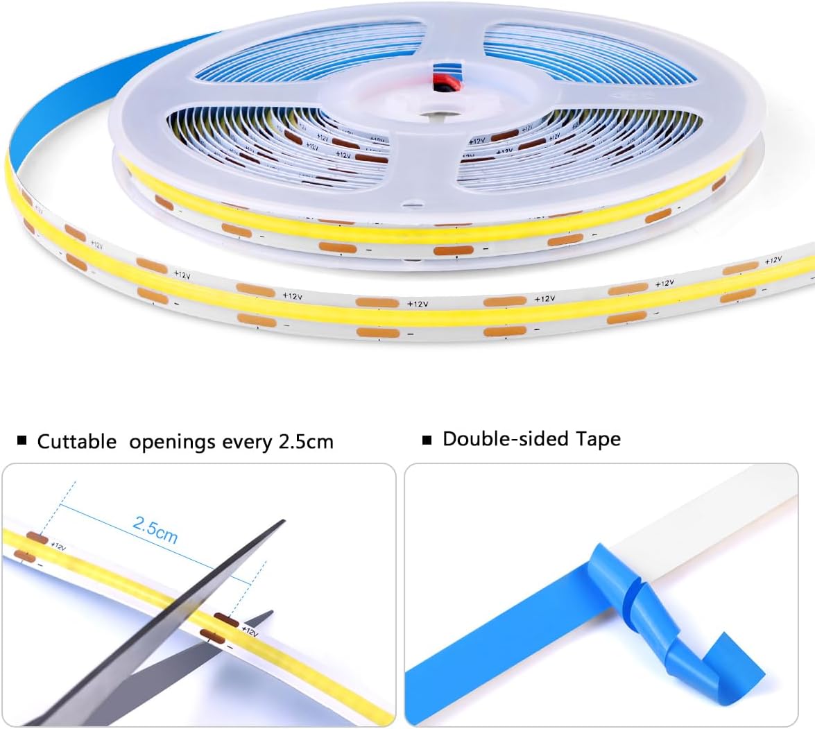 LED COB Strip Lichtleiste für Schränke und Regale, Weisses Licht 1M
