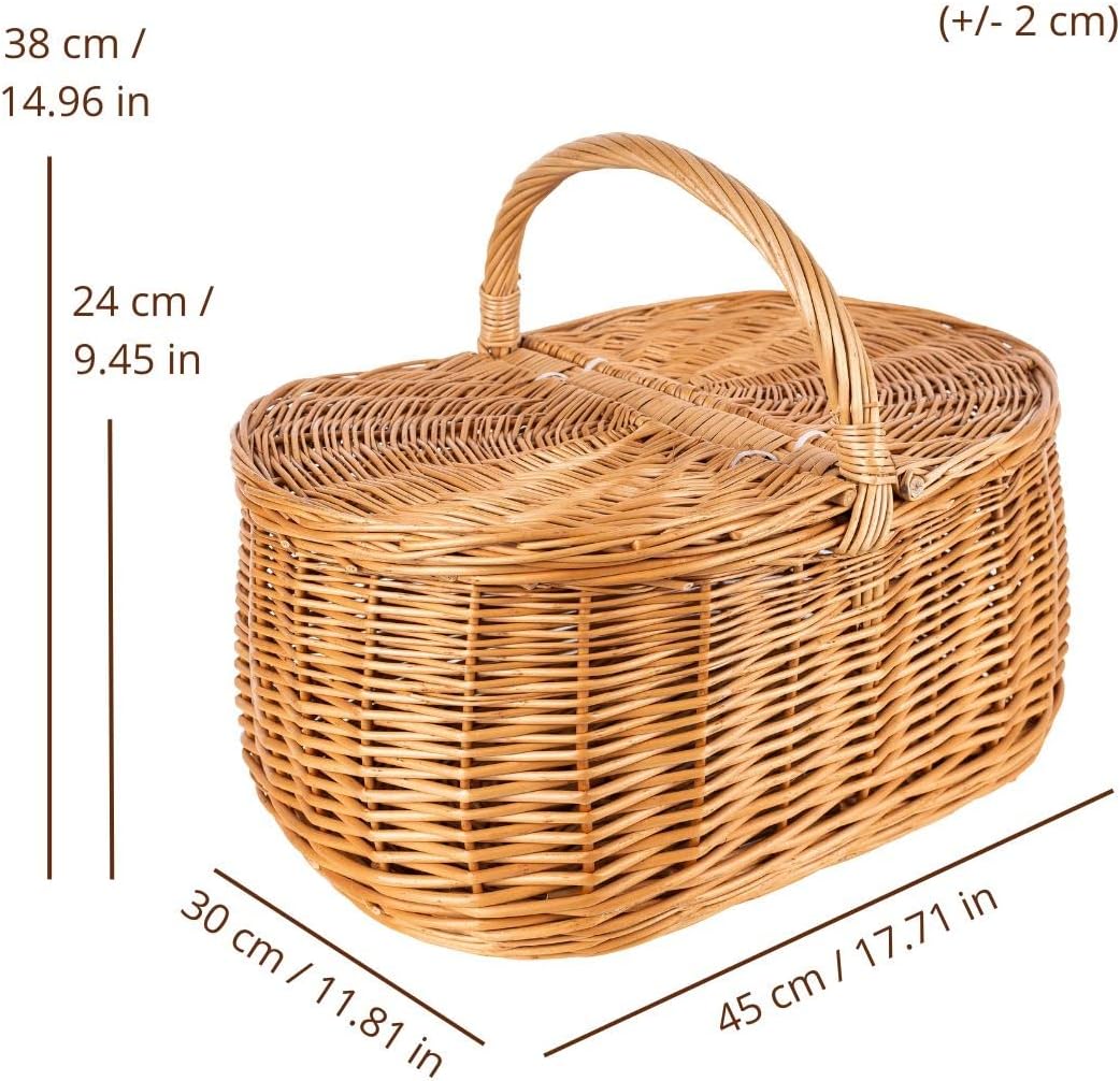 Grosser handgeflochtener Picknickkorb mit Henkel