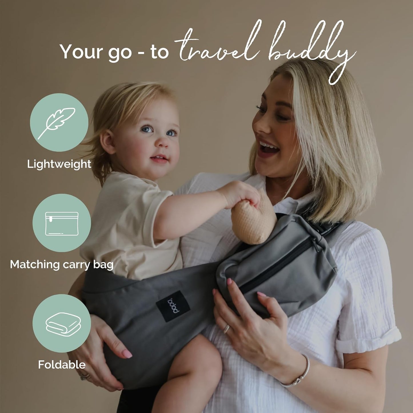 Hüfttrage für Babys und Kleinkinder (9-48 Monate), Grey