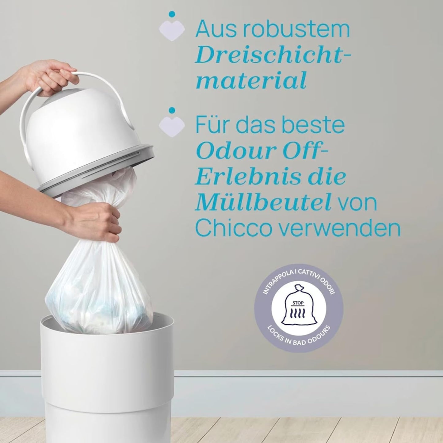 Windeleimer Nachfüllpack 3er-Set geruchsdicht, 3 Stück