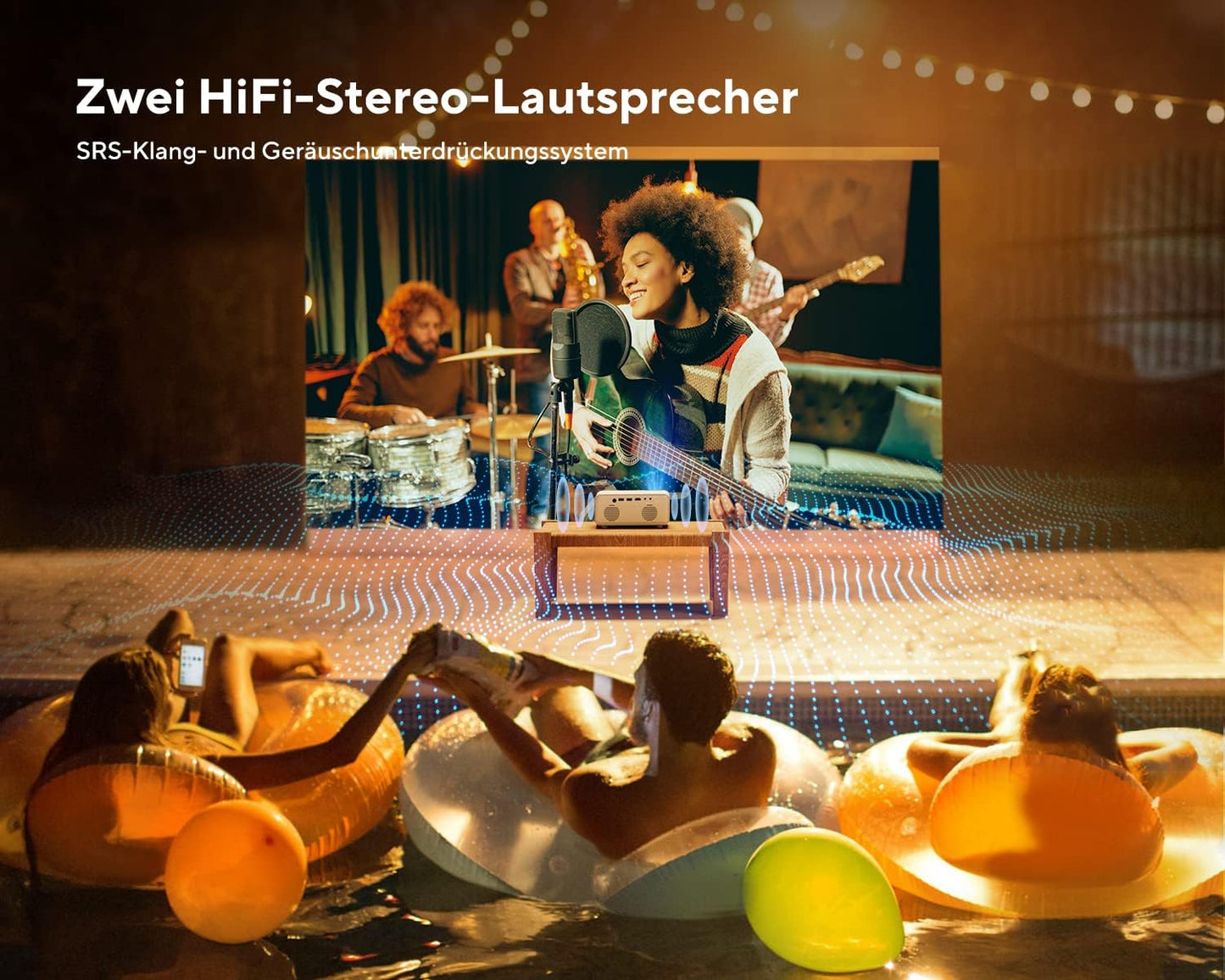 Full HD LED-Heimkino-Beamer mit WiFi & Bluetooth