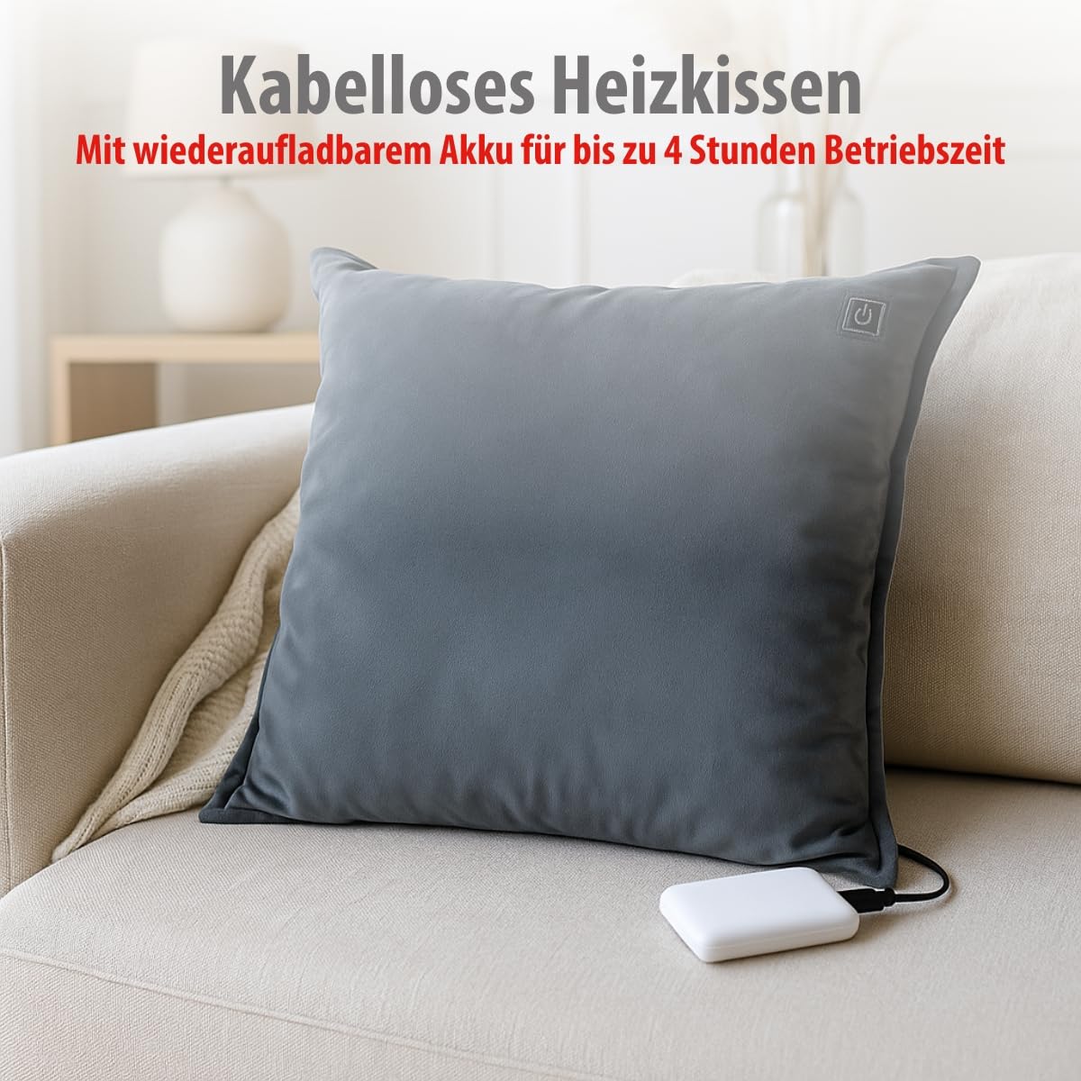Kabelloses Heizkissen mit Abschaltautomatik