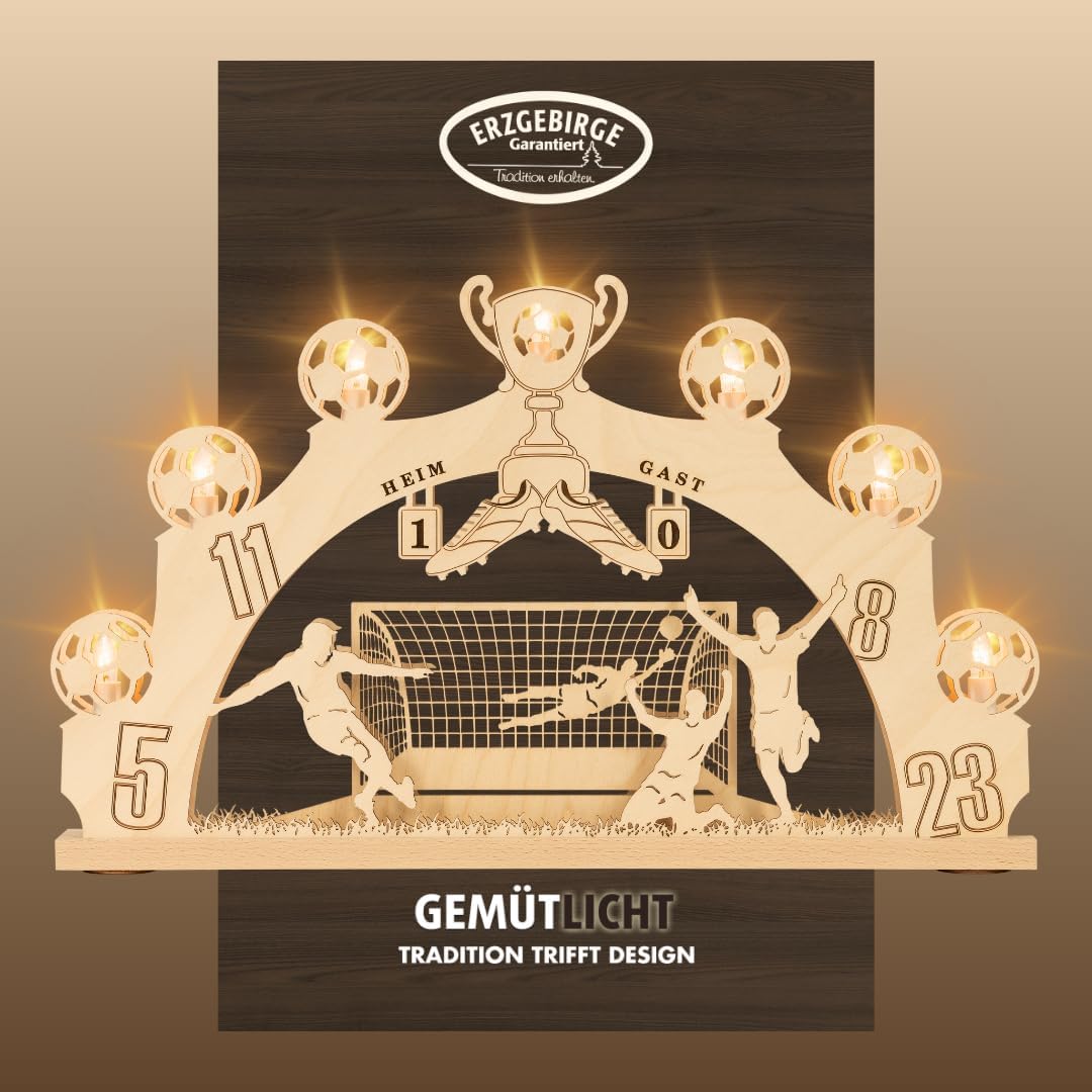 LED Schwibbogen Fussballmotiv mit 7 Lampen, 0.2 Watt