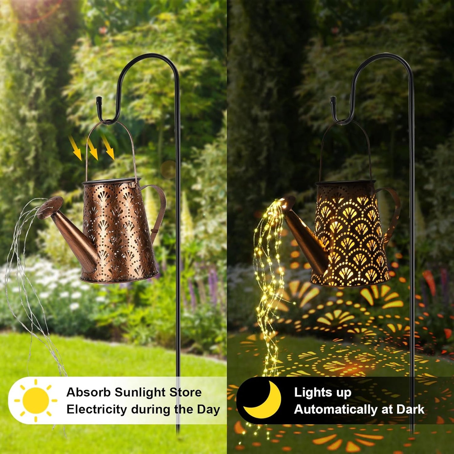 Solar Giesskanne mit LED-Gartenlichtern, Fächer