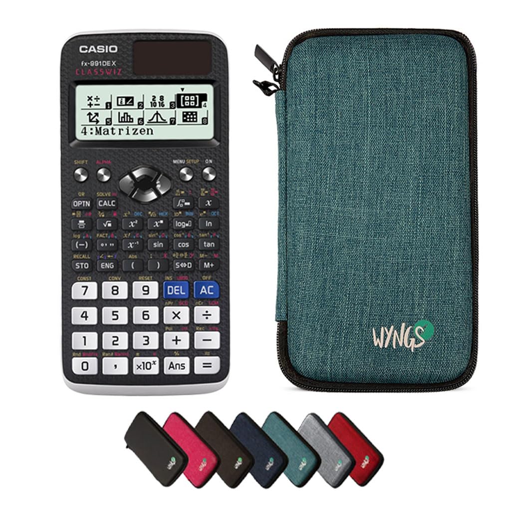 Wissenschaftlicher Taschenrechner FX-991DE X mit Schutztasche, Türkis