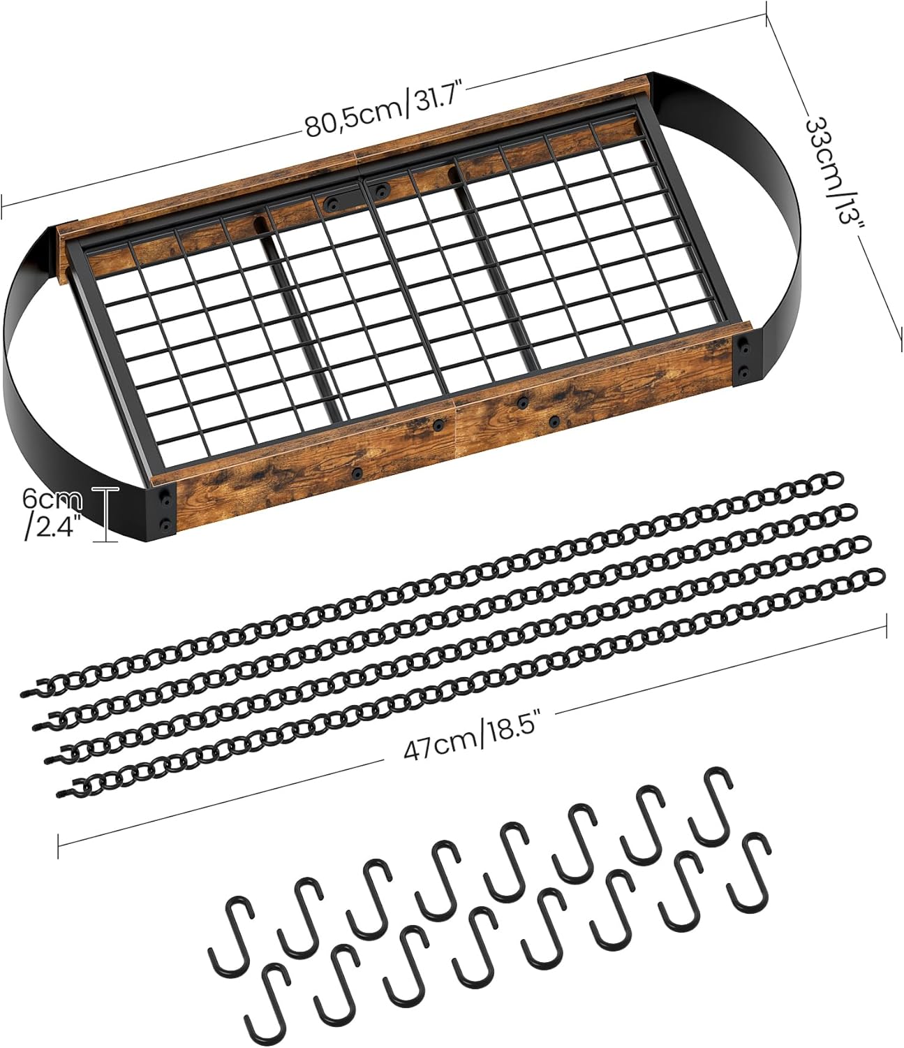 Küchenorganizer mit 16 Haken