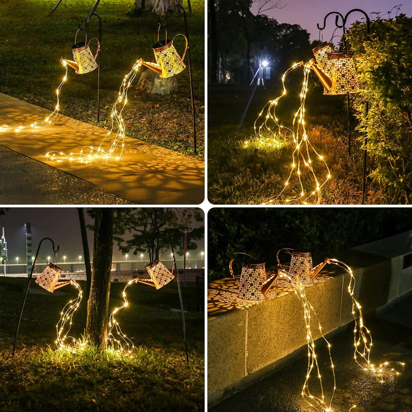 Giesskanne mit Lichterkette