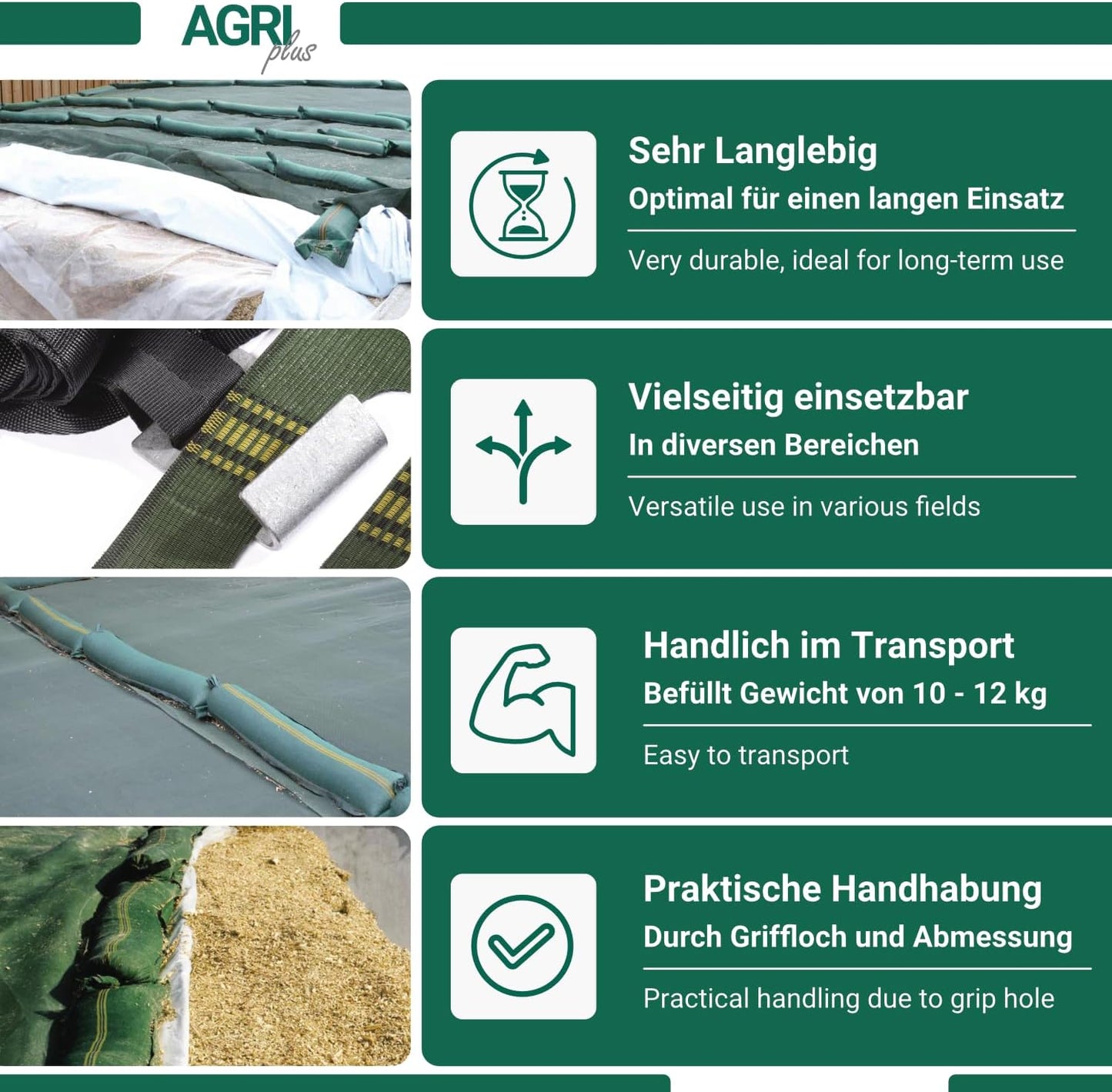 Silo-Sandsäcke mit Griff für Hochwasserschutz, 20 250x800/1000mm