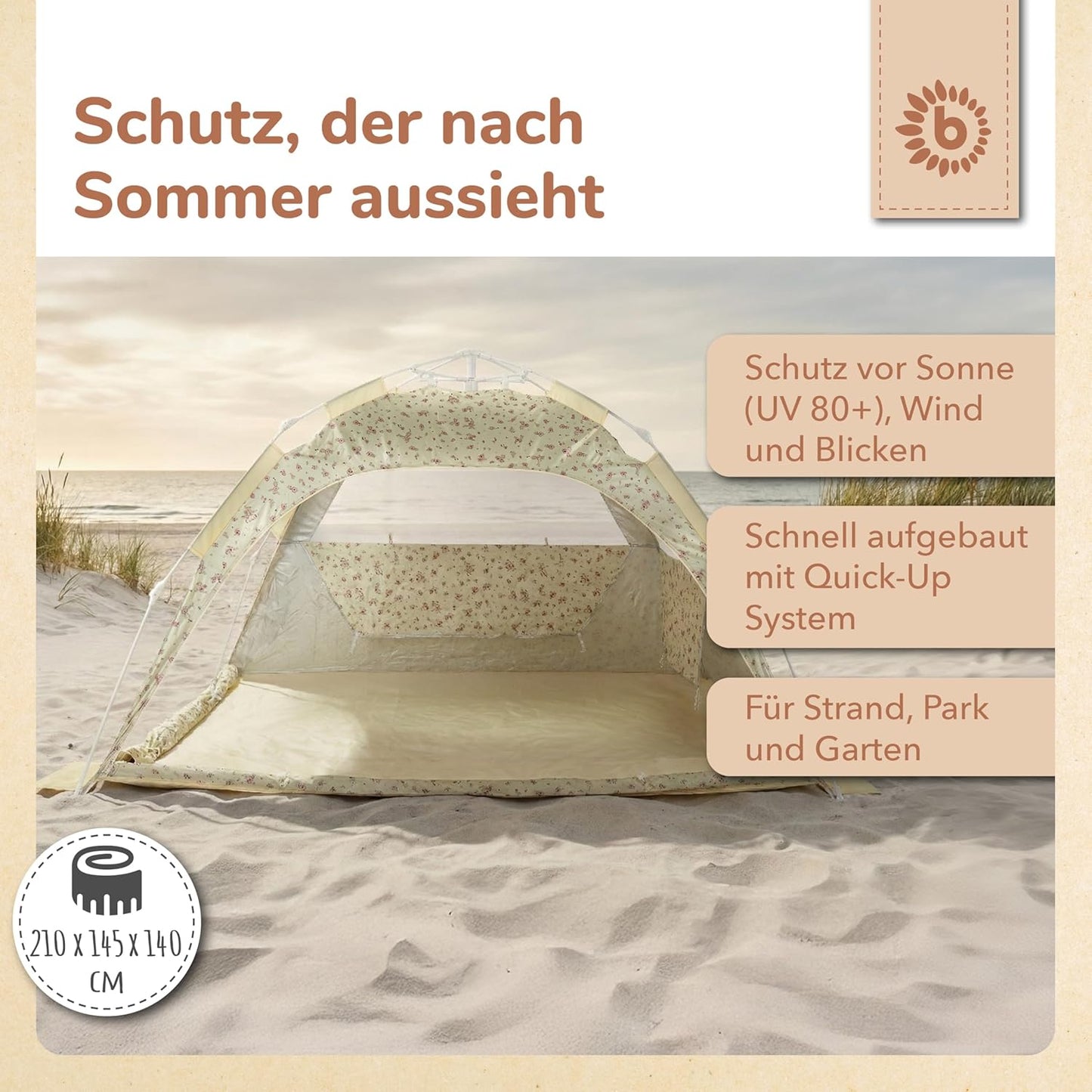 Strandmuschel, Strandzelt Vintage Flowers