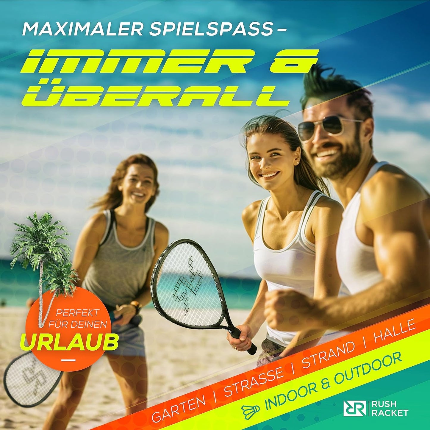RS3 Speed Badminton Set mit Feldmarkierungen, 2. Schwarz