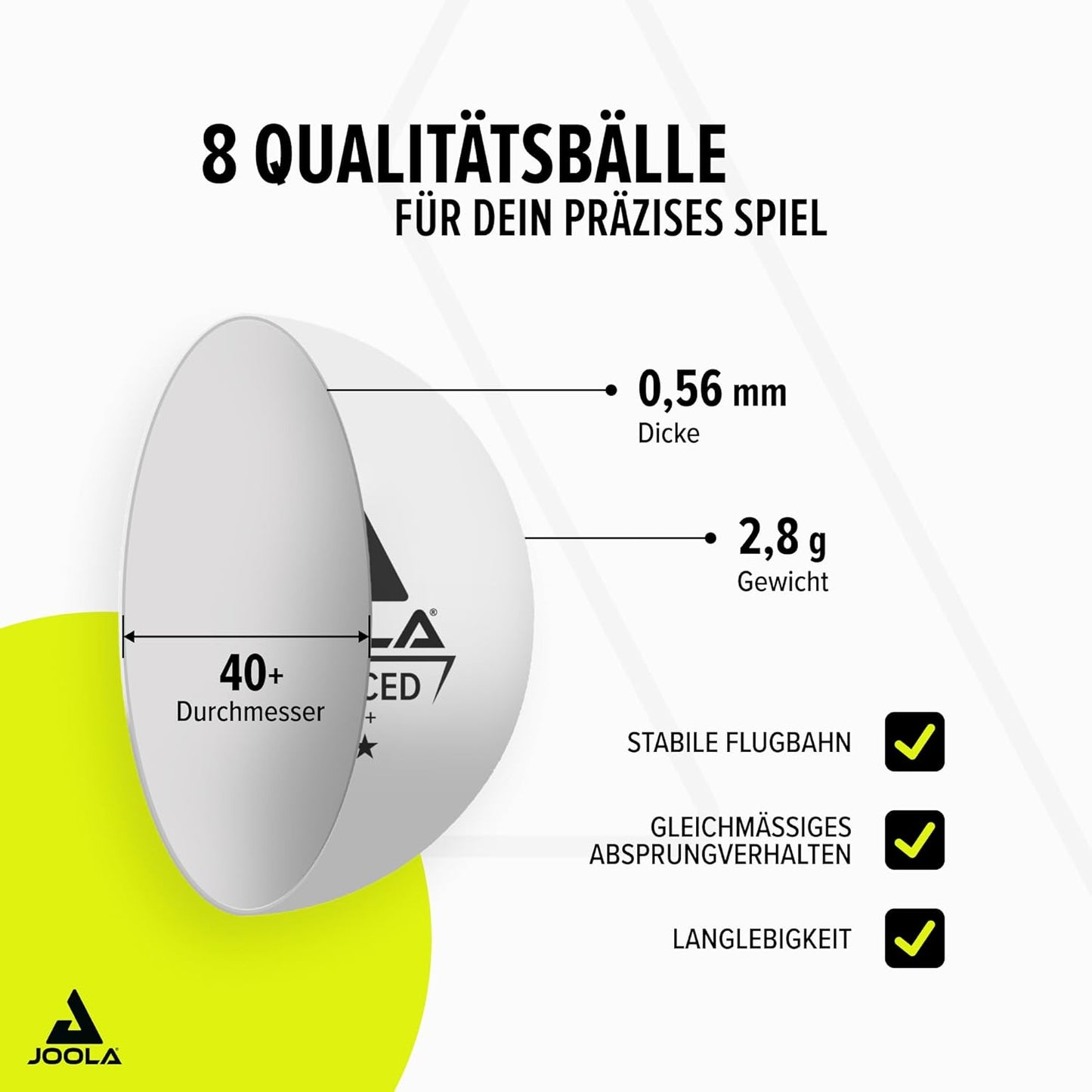 Tischtennis-Set mit Schlägern & Bällen (inkl. Tasche), NEON