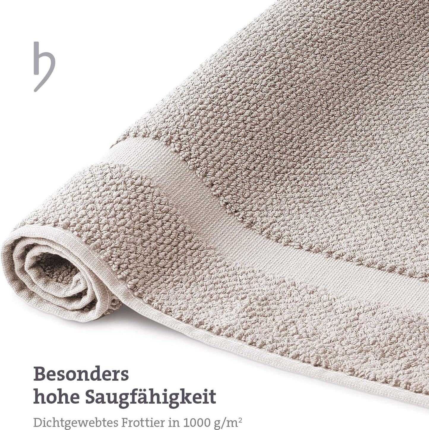 2er-Pack Badvorleger, 50 x 80 cm (Rechteckig) 2er Pack Sandgrau