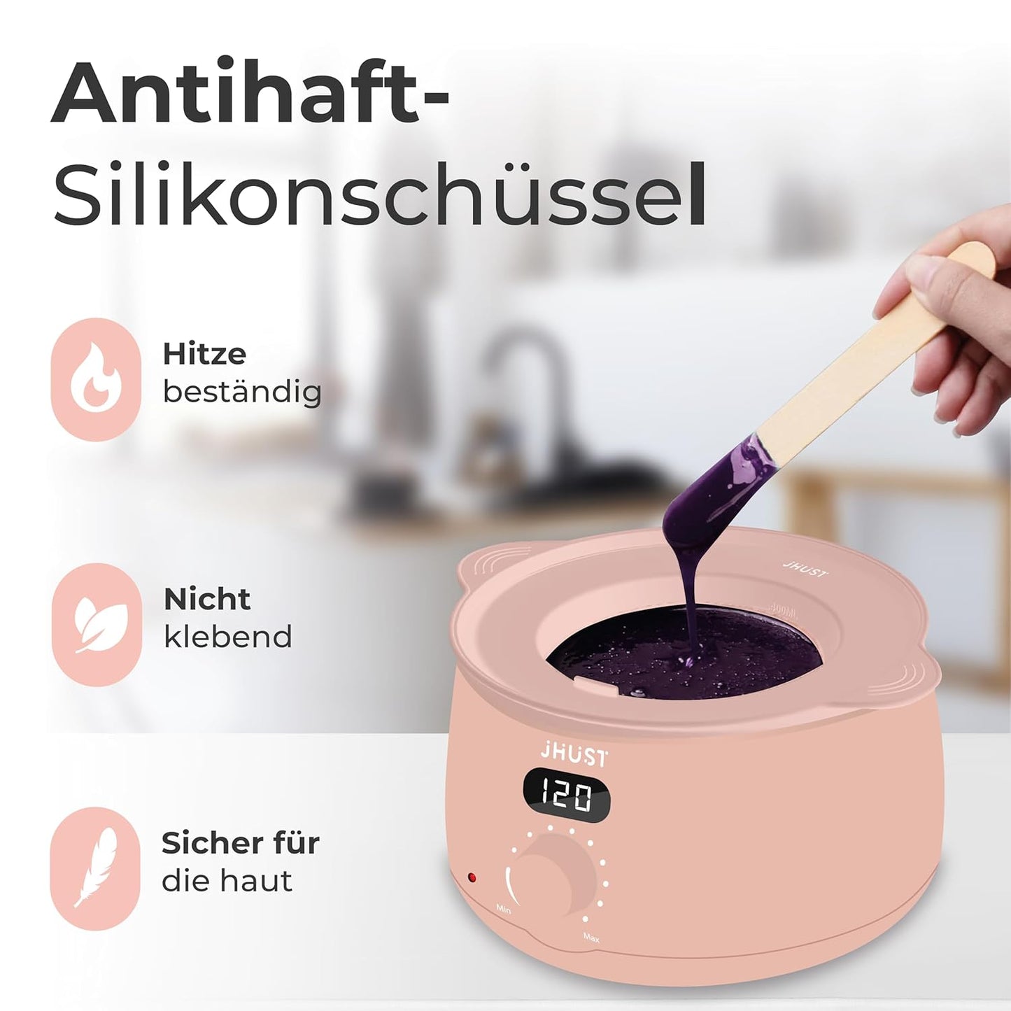 Wachswärmer-Set mit Wachsperlen und Zubehör, Rosa