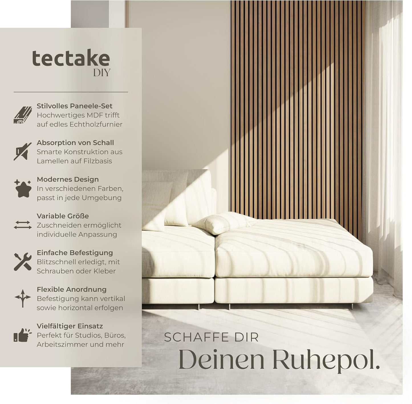 Akustikpaneele Schallschutz-Set, 2er Set Eiche