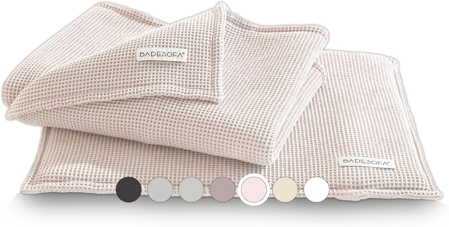 Sauna-Set: Kissen & Handtuch, Sauna-Set Perlmutt