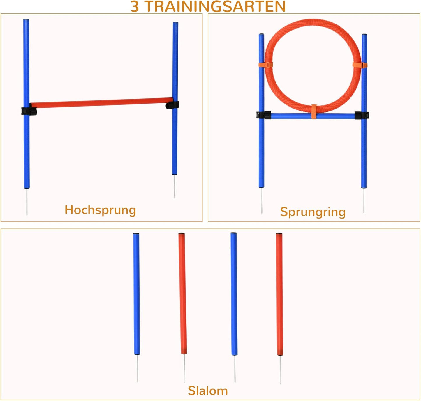 Agility-Übungs-Set Slalom & Hürden