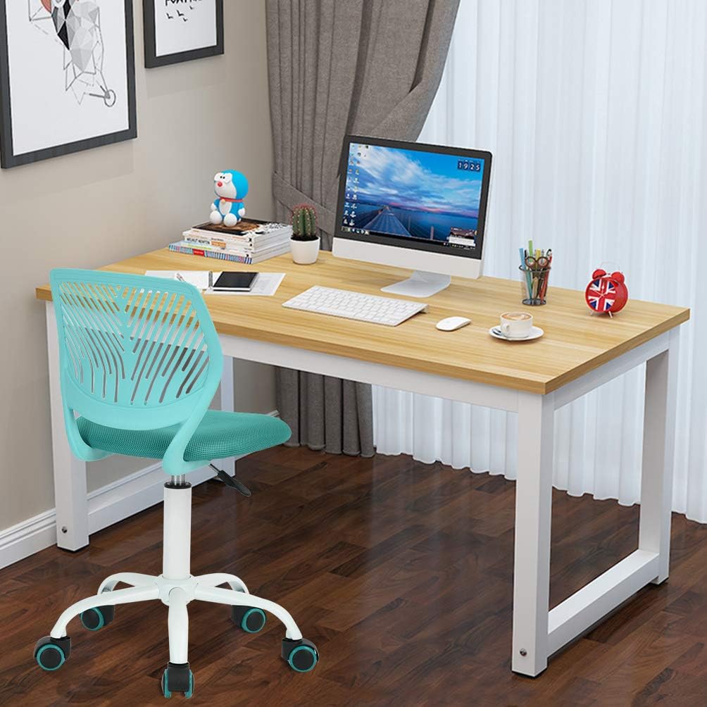 Verstellbarer Kinderdrehstuhl mit Rückenlehne, Turquoise