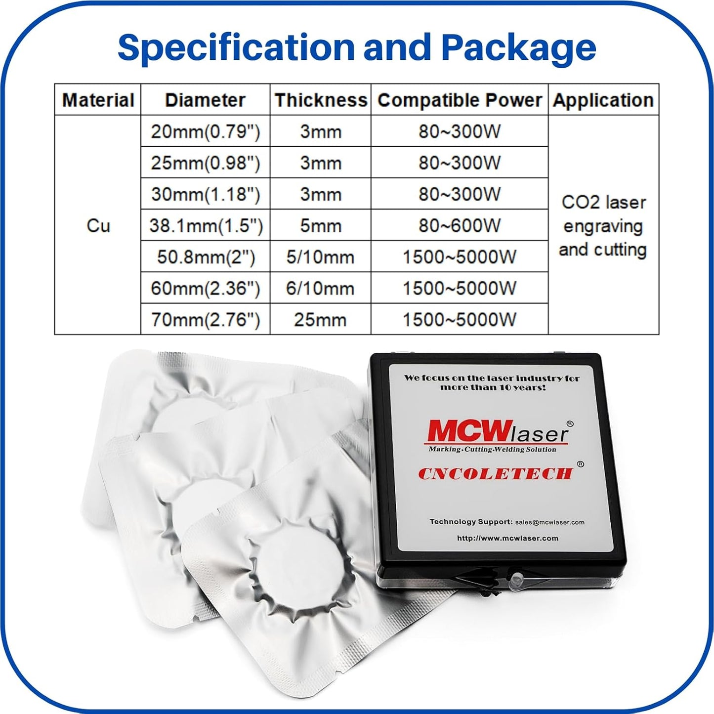 CO2 Laser Spiegel-Set, Dia: 25mm ; 3PCS