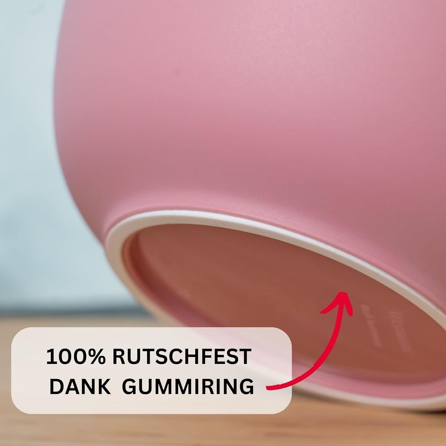 Rührschüssel mit Deckel, Rosa/Weiss, mit Deckel