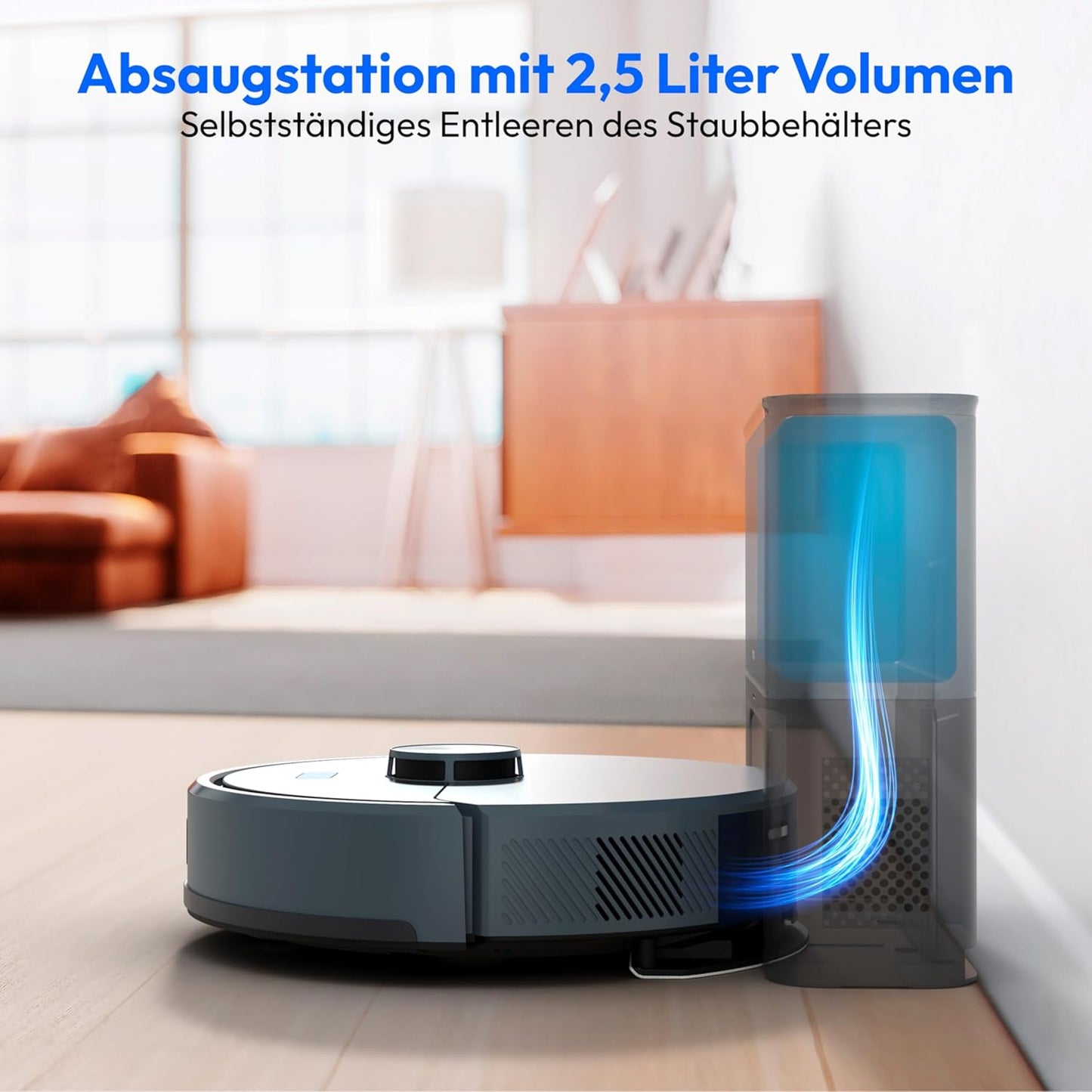 Saugroboter mit Wischfunktion und Absaugstation