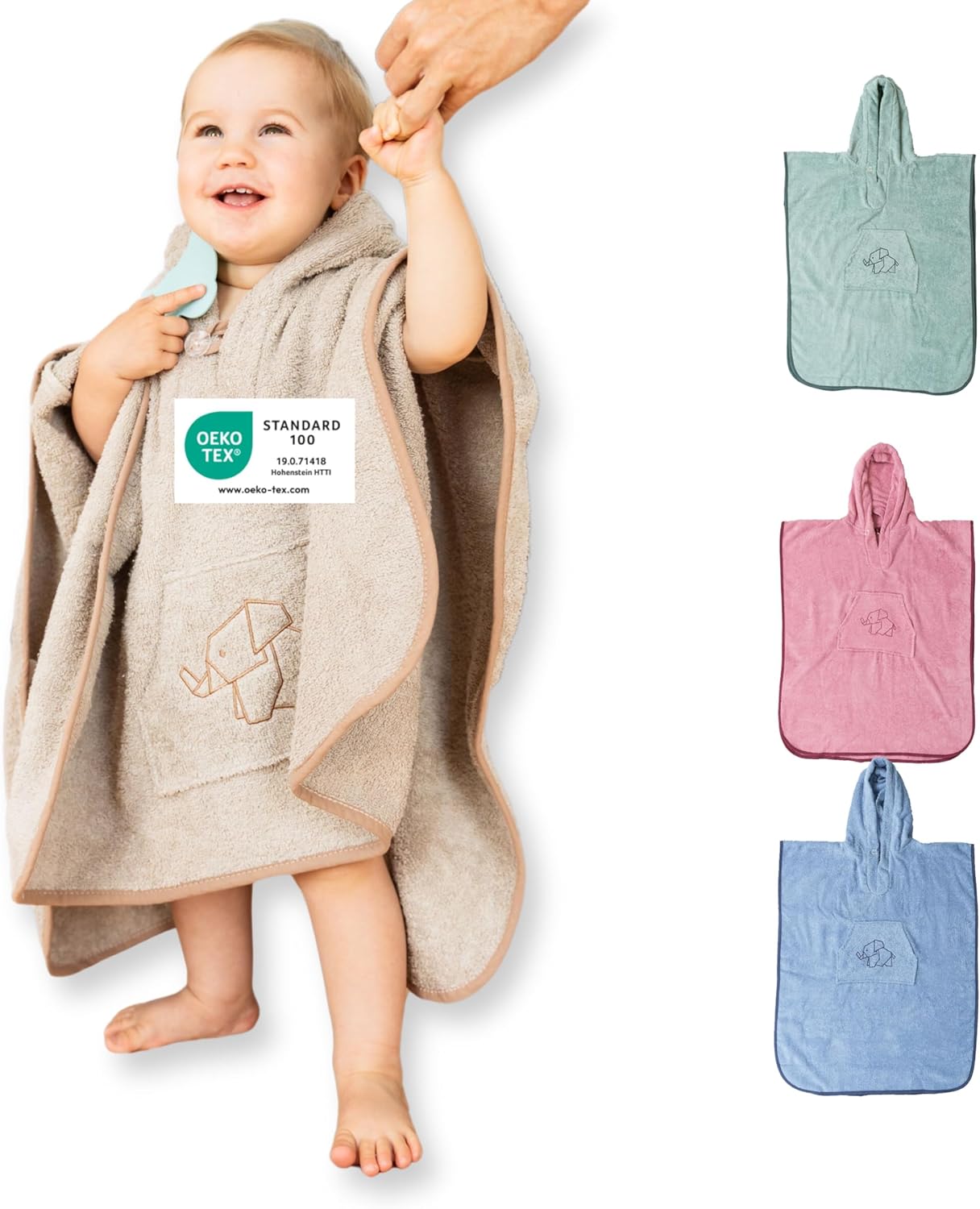 Badeponcho für Kinder, Sand 3-6 Jahre