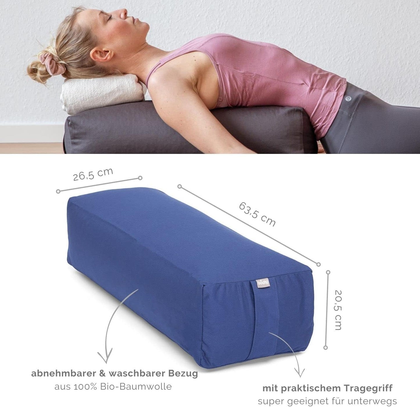 Yoga Bolster Salamba, dunkelblau