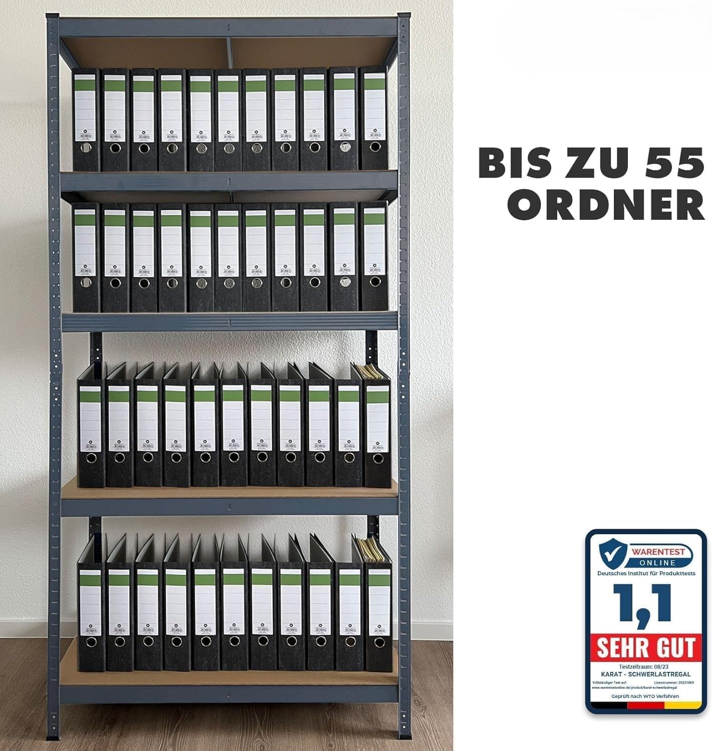 Schwerlast-Steckregal-Set (2 Stück), 150 x 75 x 30 cm Grau