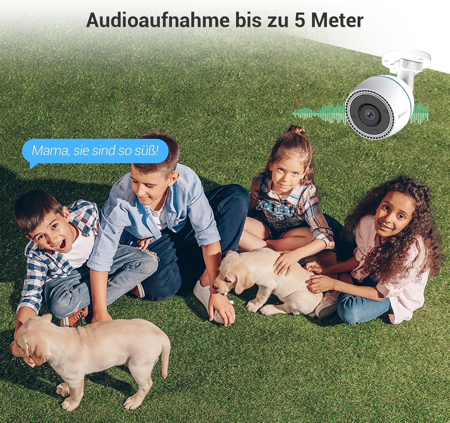 WLAN Überwachungskamera mit Nachtsicht, 2mp mit Audioempfang