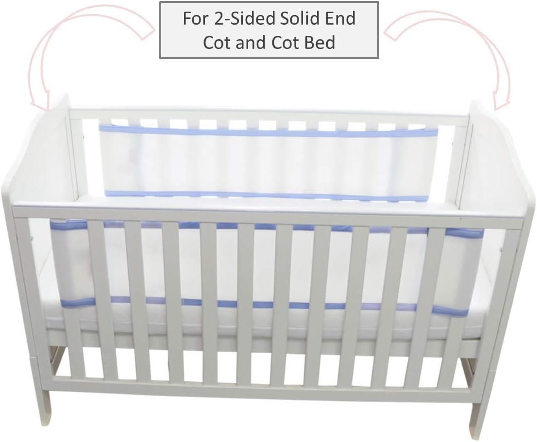 Umrandungsschutz aus 3D-Mesh für Babybetten, Blau
