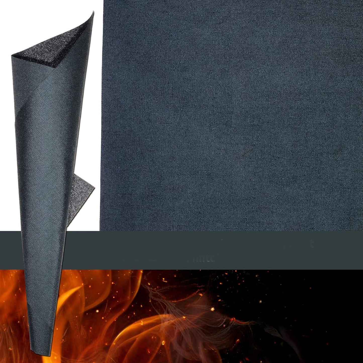 Feuerfeste Unterlage für Elektrogeräte, 50x90cm Schwarz