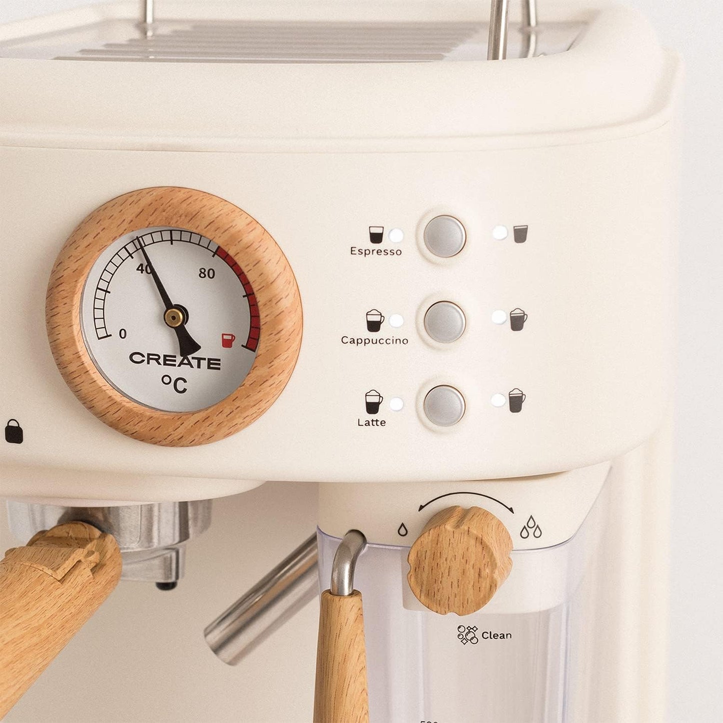 Thera Retro Pro Halbautomatische Kaffeemaschine, Cremeweiss
